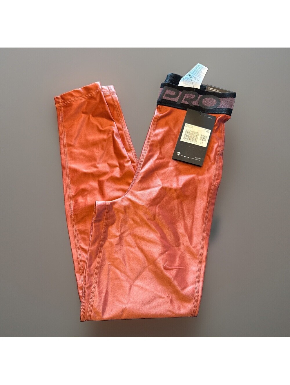 Nike Pro Metallic Cool Rose High-Waisted 7/8 Training Tights DA0570-691 Size XXS